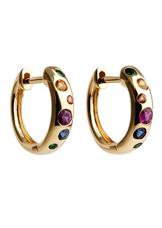 ROXANNE FIRST Rainbow 14kt gold hoop earrings