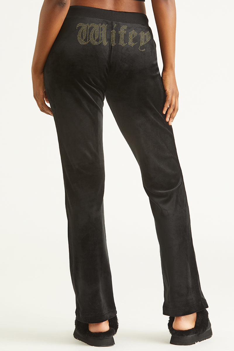 Image of Wifey Customizable Big Bling Velour Track Pants
