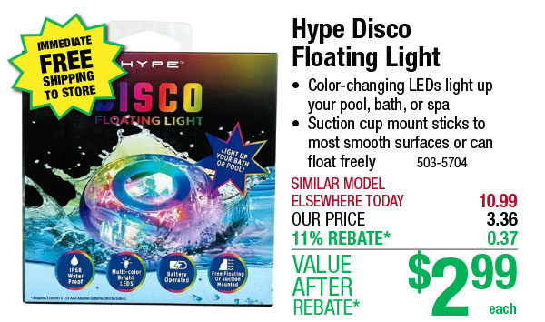 Hype Disco Floating Light - ONLY $2.99 After Rebate*!