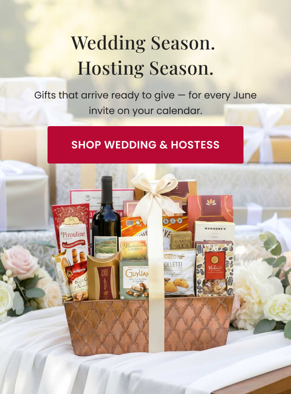 Wedding season. Hosting season. Gifts that arrive ready to give. Shop Wedding and Hostess.