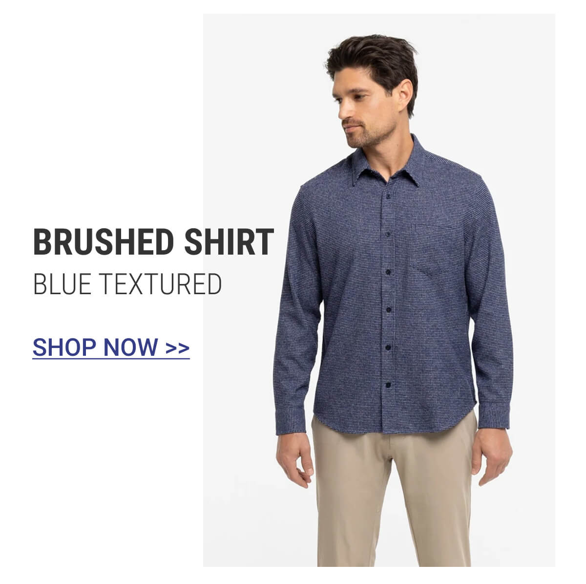 Blue Textured Brushed Shirt