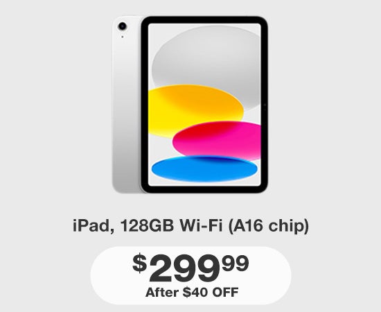 iPad, Wi-FI A16 chip $40 OFF