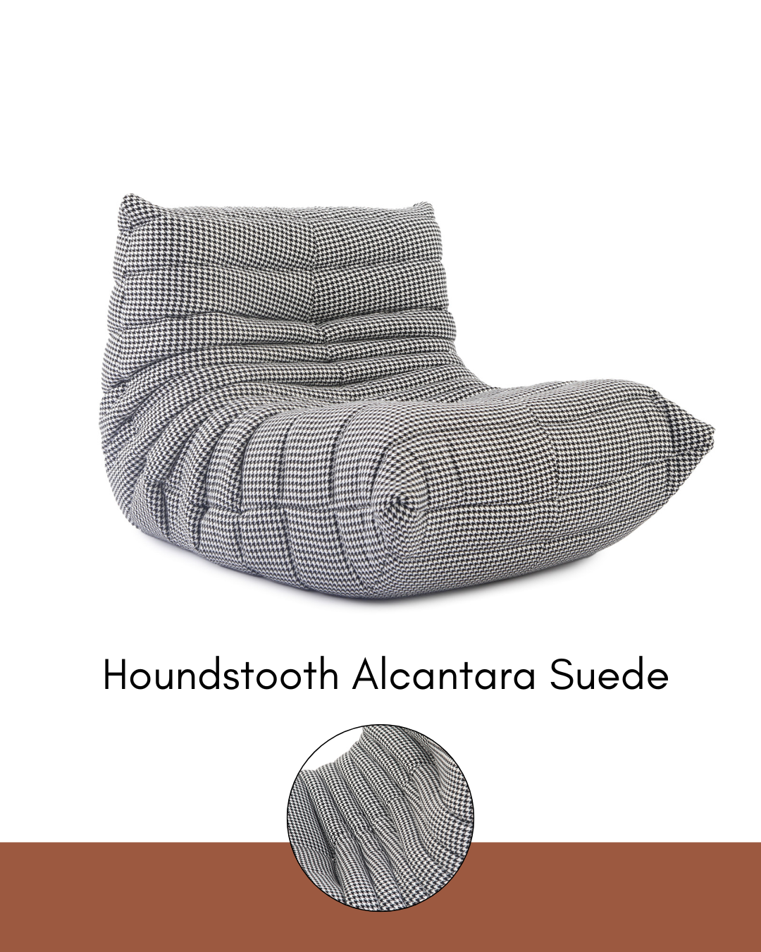 Fireside Chair - Houndstooth Alcantara Suede