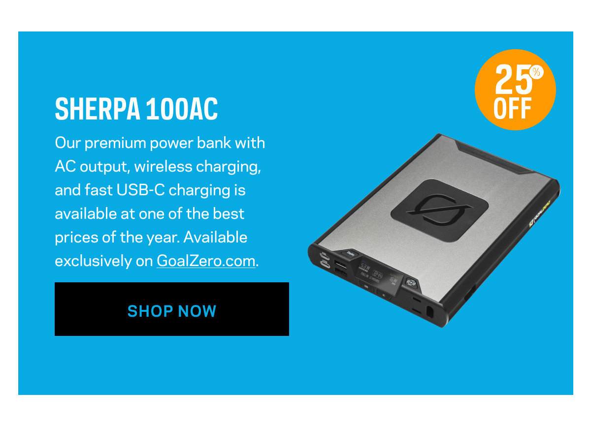 25% off Sherpa 100AC