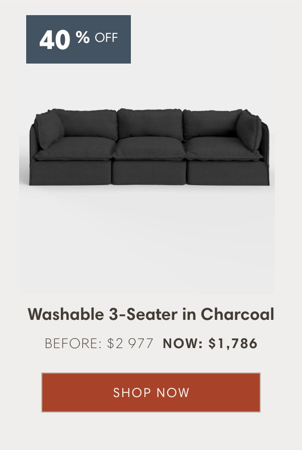 Washable 3-Seater in Charcoal