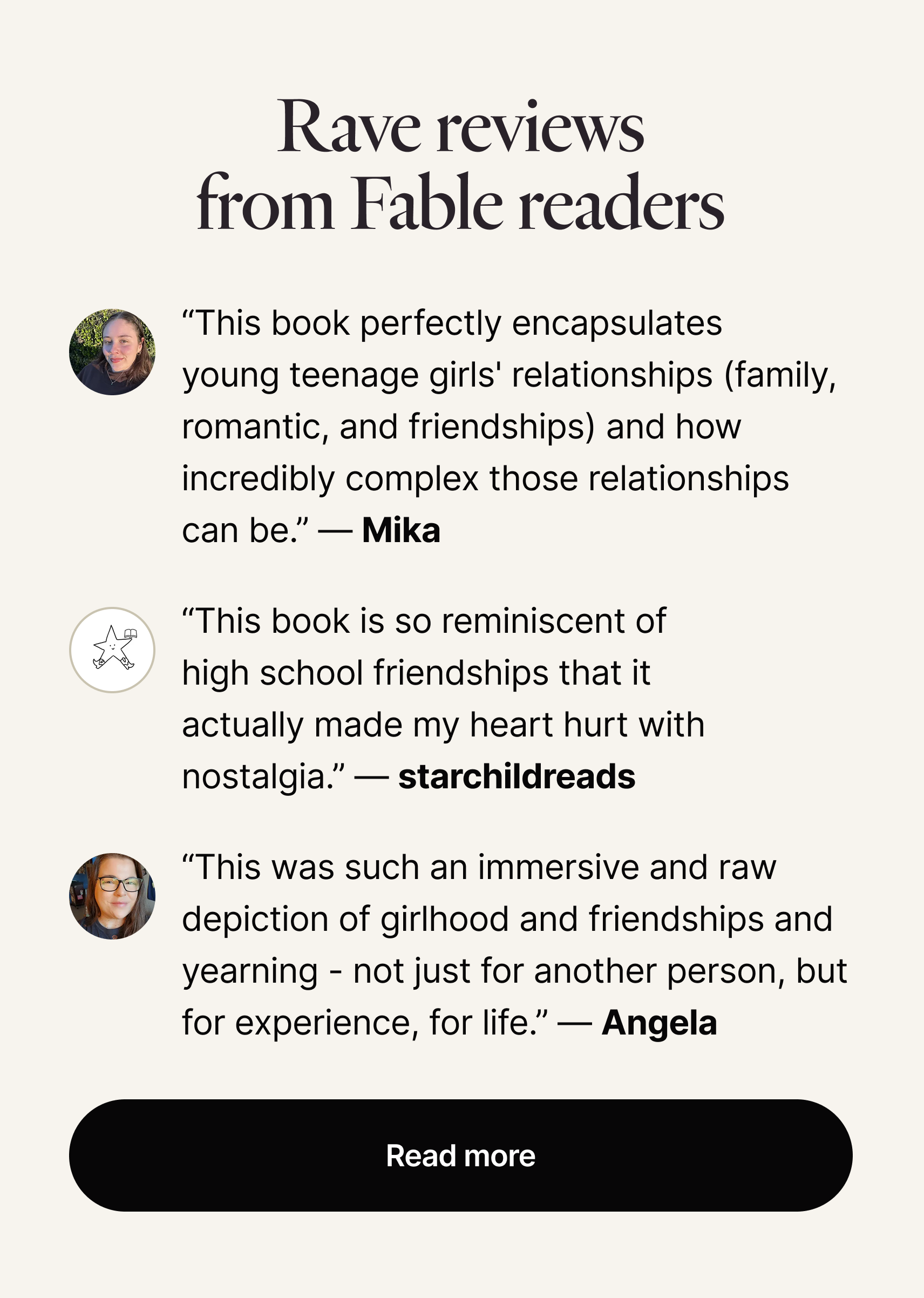 Reviews from readers