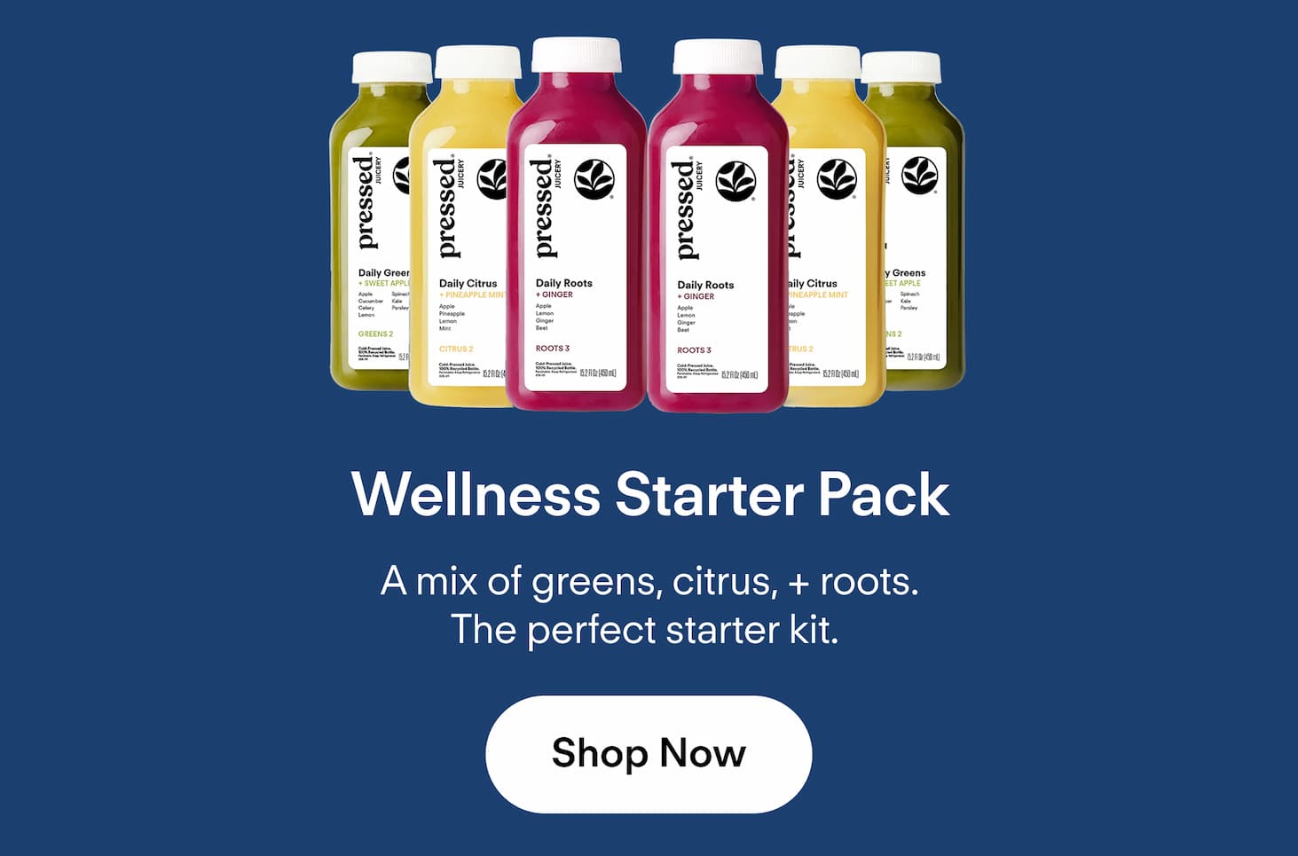 Wellness Starter Pack: A mix of greens, citrus,&nbsp;+&nbsp;roots. The perfect starter kit.