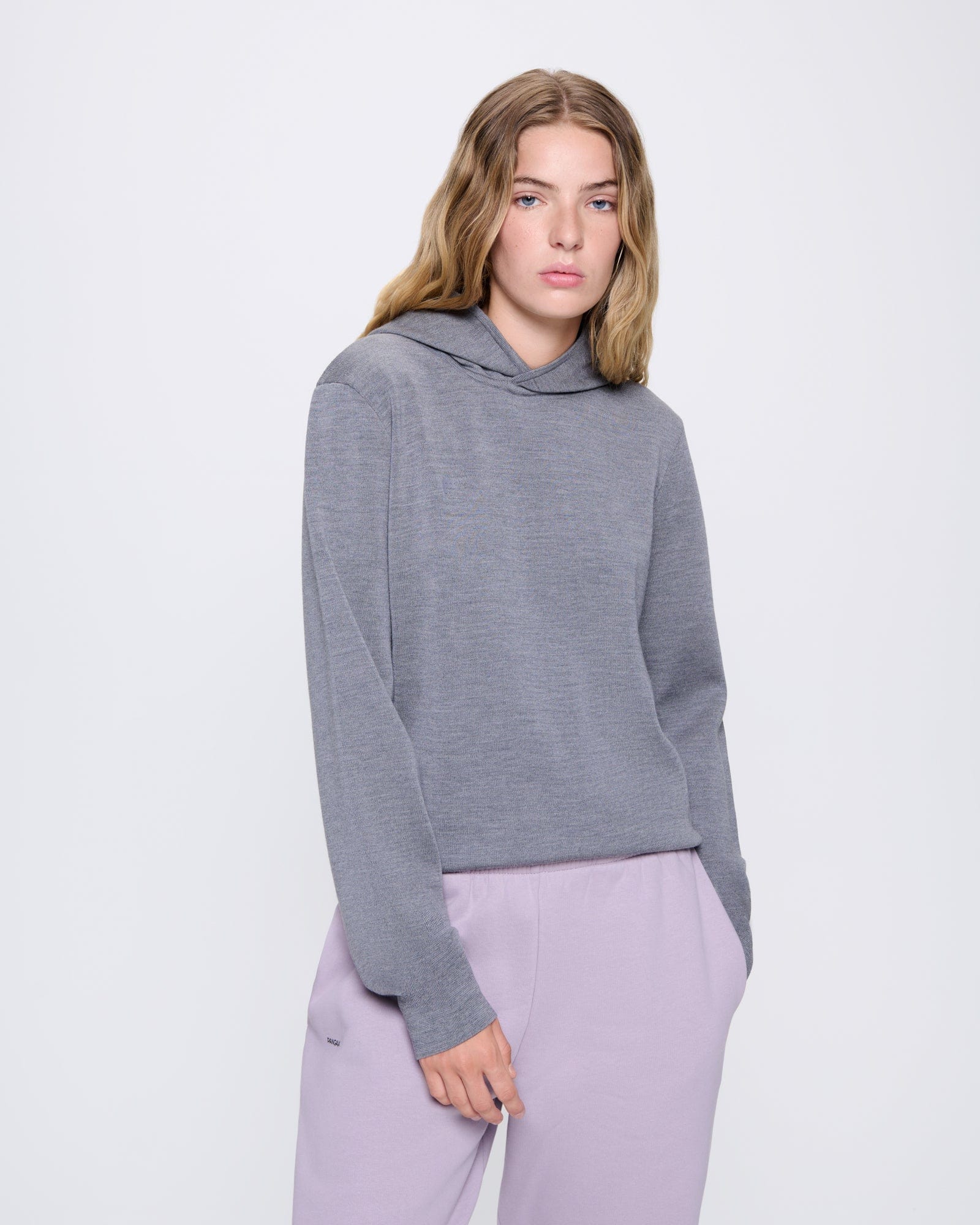 Image of Womens DNA Regenerative Merino Wool Hoodie—grey marl