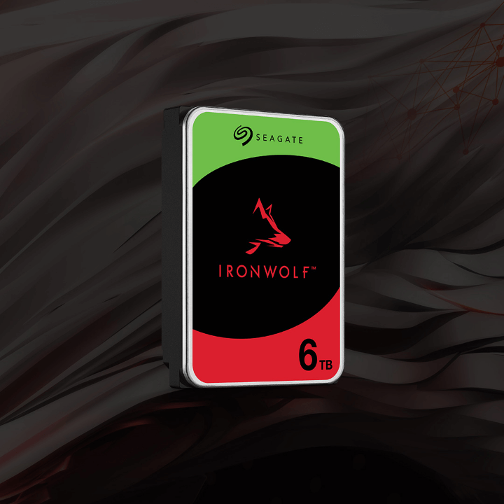 Product shot of the IronWolf NAS Hard Drive 6TB