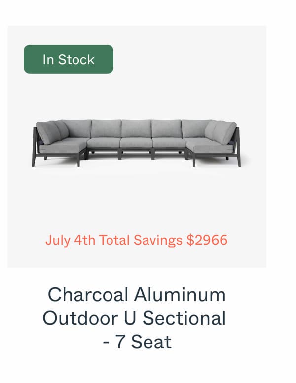 Charcoal Aluminum Outdoor U Sectional - 7 Seat