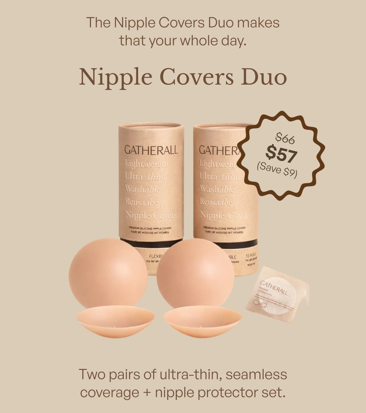 The Nipple Covers Duo makes that your whole day. Nipple Covers Duo