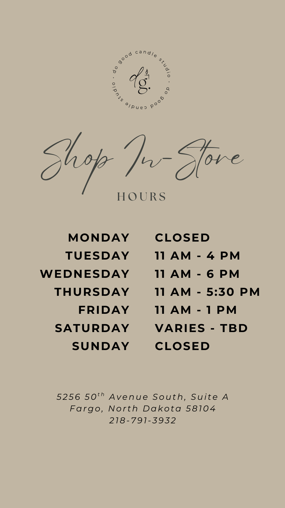 STUDIO HOURS listed