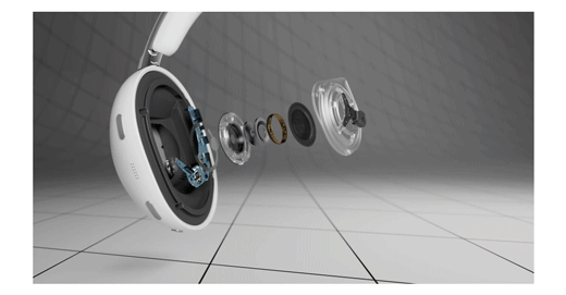 Animated GIF of The 1000X Collexion headphone teardown.