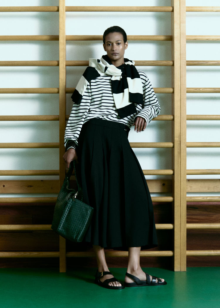 Ivory Stripe Cotton Jersey