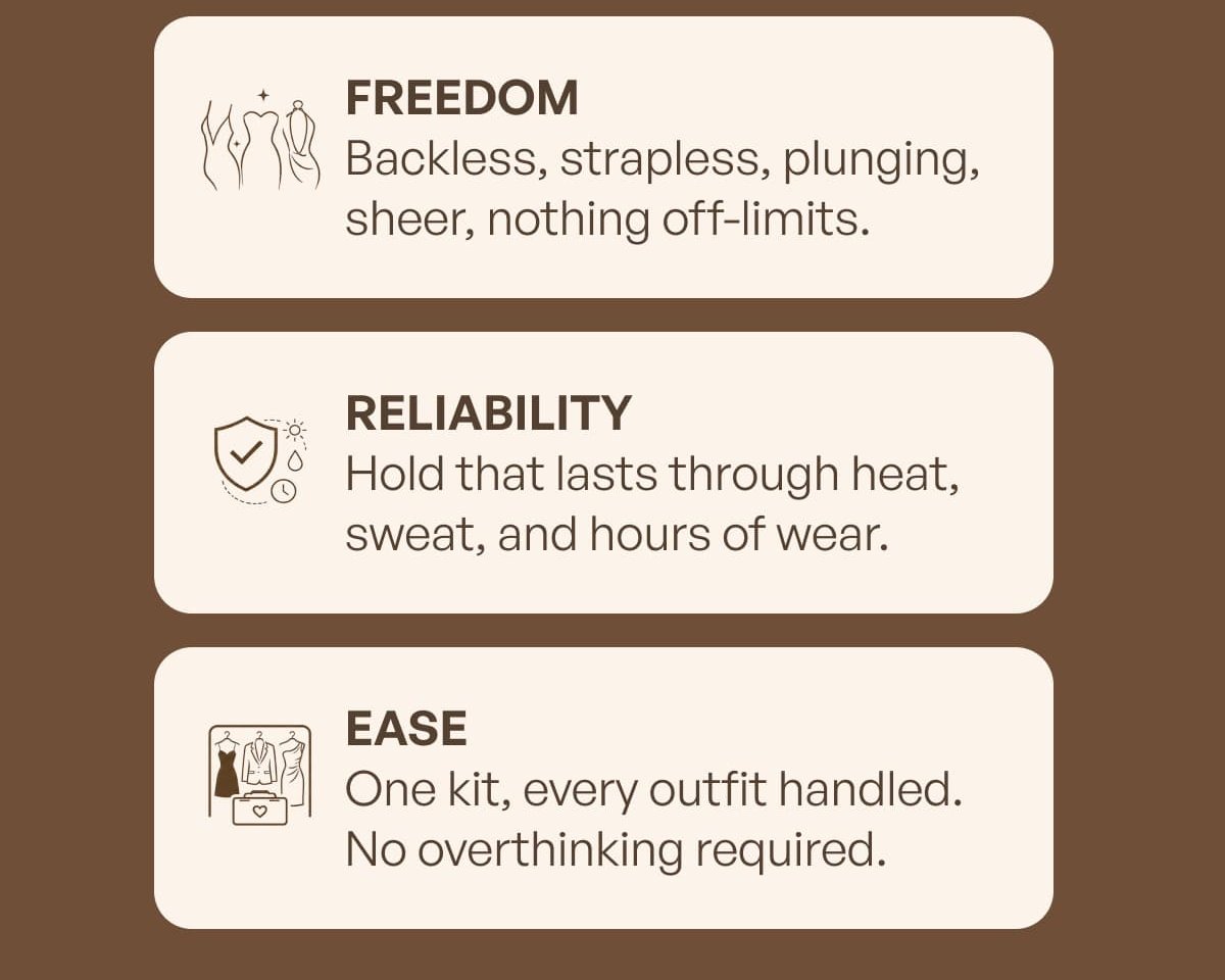 Freedom Backless, strapless, plunging, sheer, nothing off - limits.