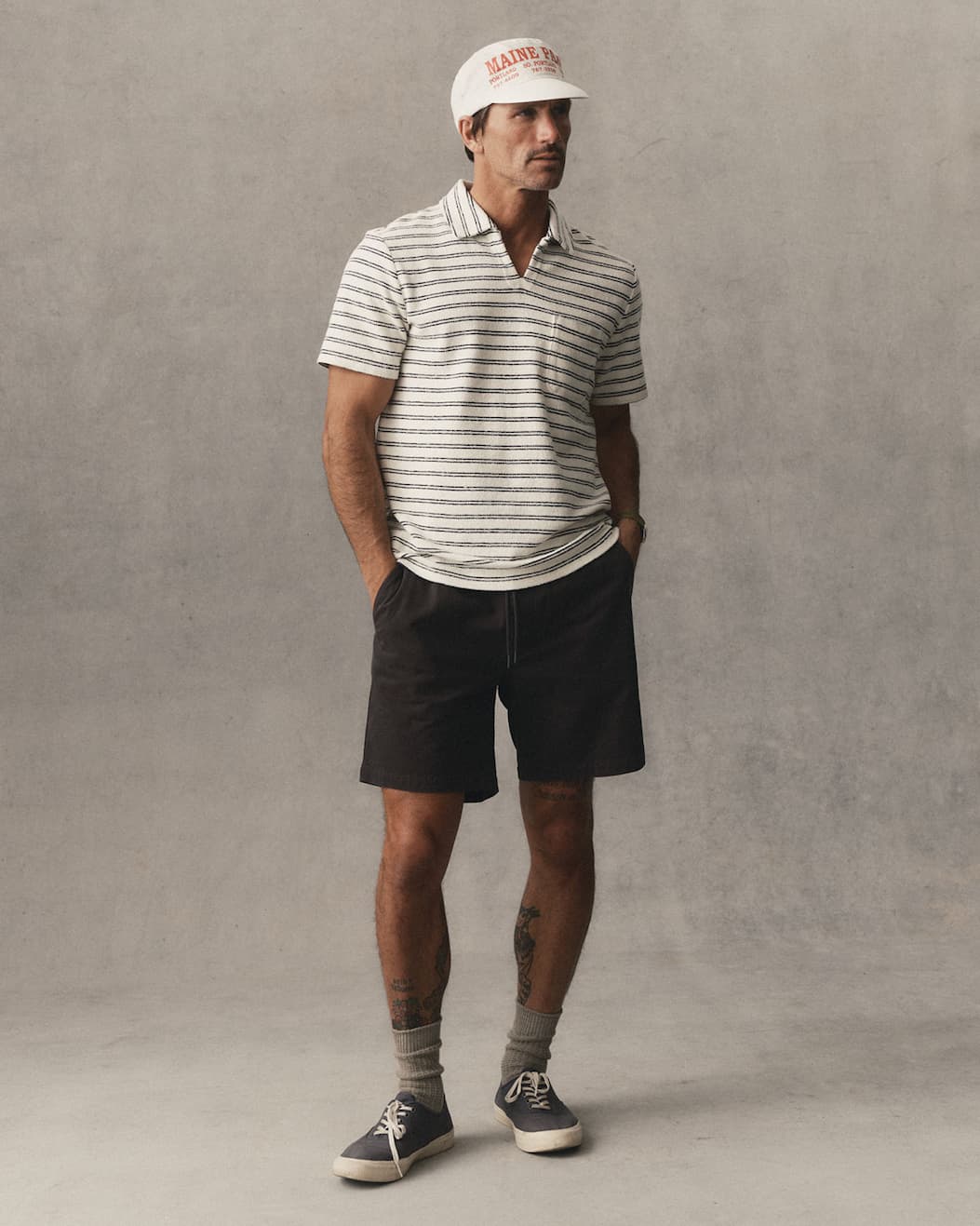 The Meridian Polo in Marine Stripe