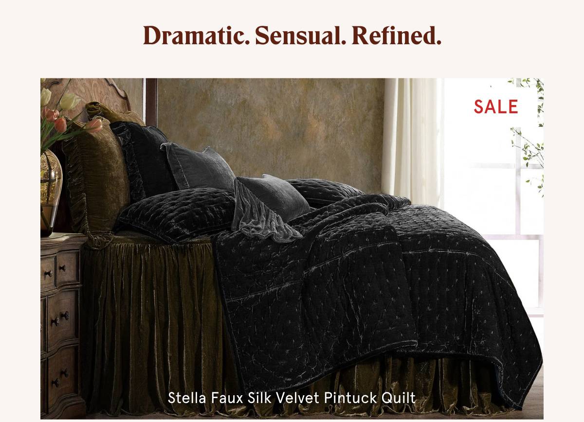 Stella Faux Silk Velvet Pintuck Quilt