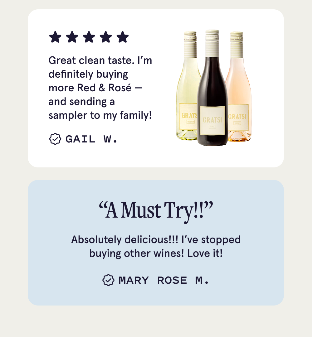 5-star Customer Reviews - Gratsi Wines