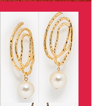 Textured Swirl Faux Pearl Earrings