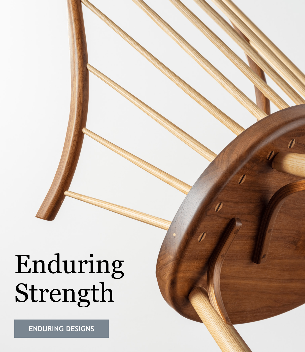 The bottom up of a Thos. Moser Continuous Arm Chair