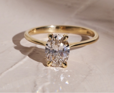 Moonlight Oval Diamond Engagement Ring