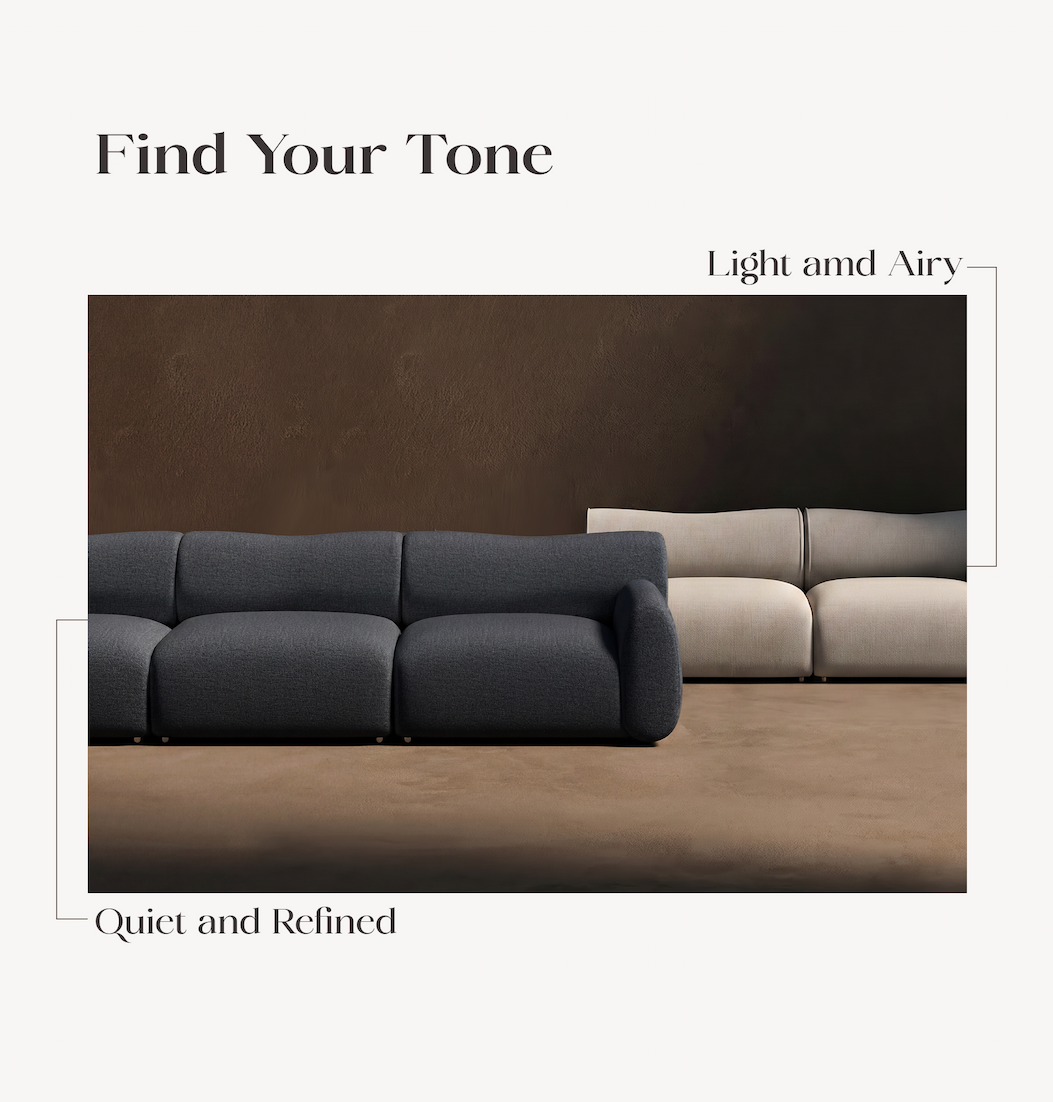 Find Your Tone, Opia Petwer: Quiet and Refined; Elast Sand: Light amd Airy