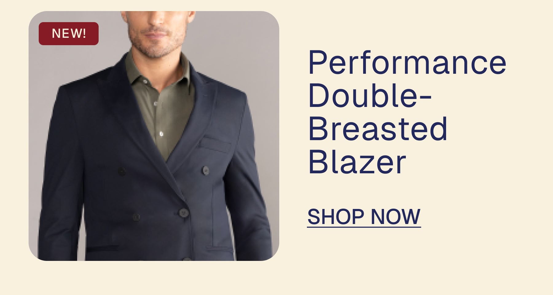 Performance Double-Breasted  Blazer