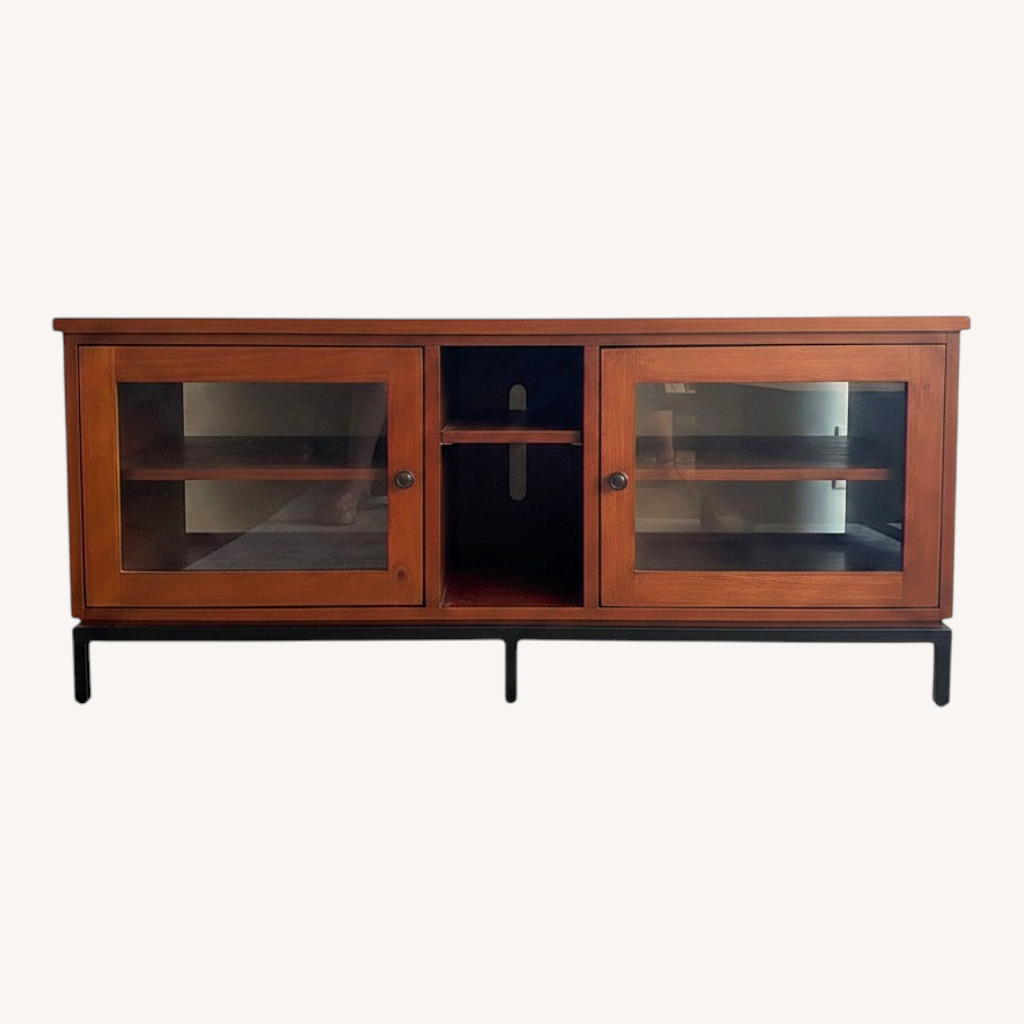 Image of Ethan Allen Dark Brown Wood Media Storage