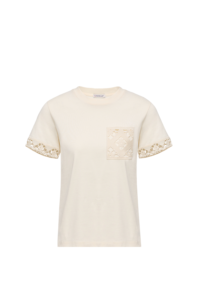 Macramé-Trimmed Cotton T-Shirt
