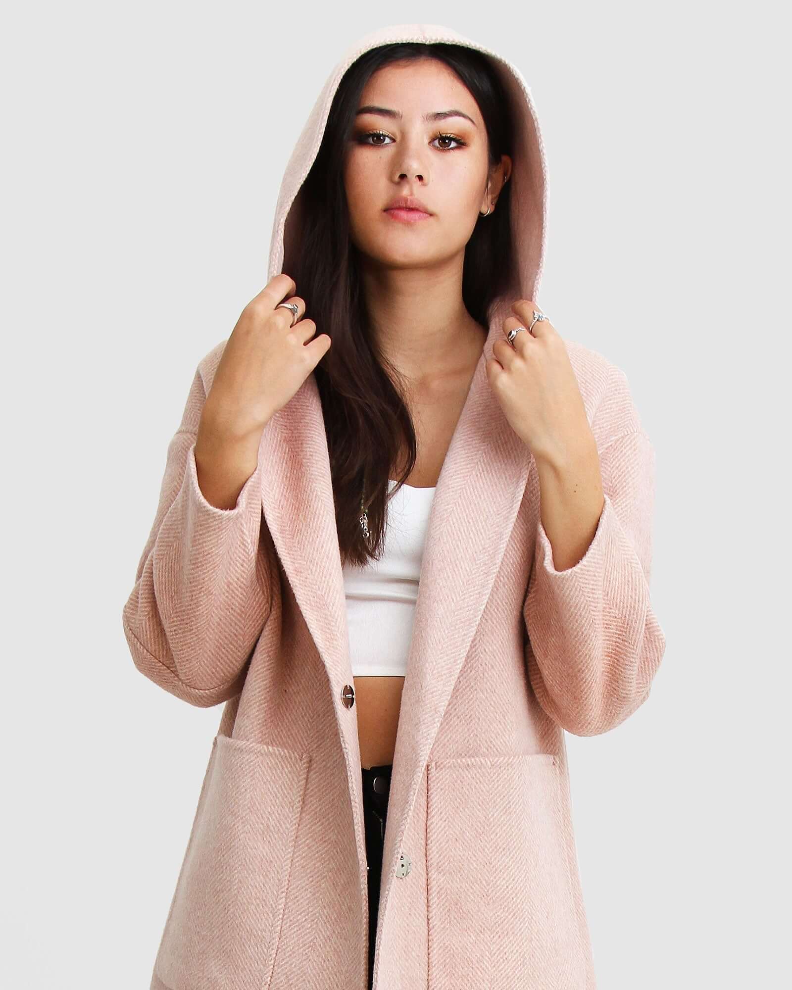 Image of Walk This Way Wool Blend Oversized Coat - Blush Pink
