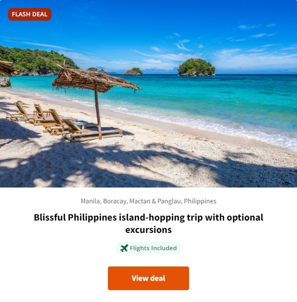 Blissful Philippines island-hopping trip with optional excursions