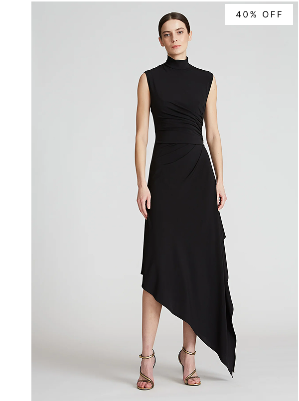 Layla Jersey Side Drape Dress | Jet Black | $207 (was $345)