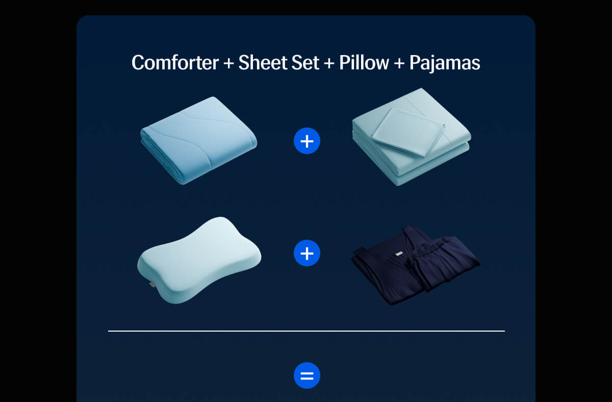 Comforter + Sheet Set + Pillow + Pajamas = 