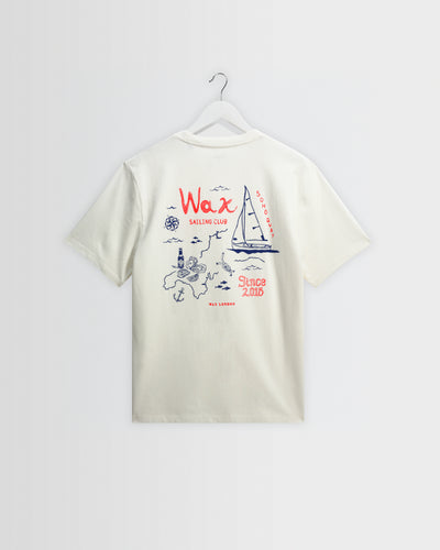 Dean - Off White And Multicolour Sailing Map Print T-Shirt