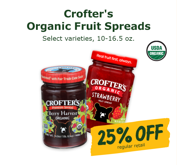 25% OFF Crofter's Organic Fruit Spreads