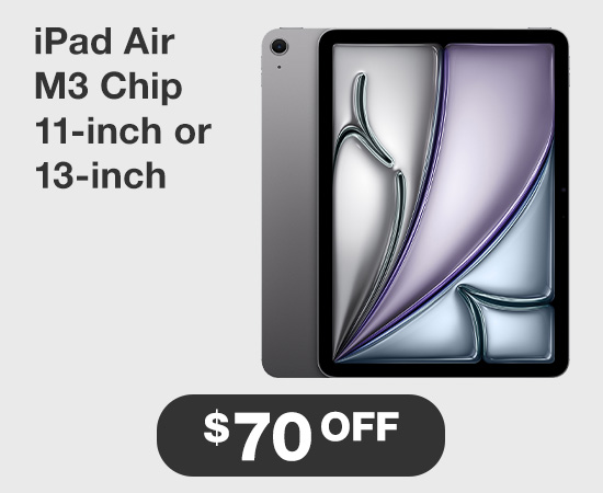 iPad Air 11 inch or 13 inch M2 chip $70 OFF