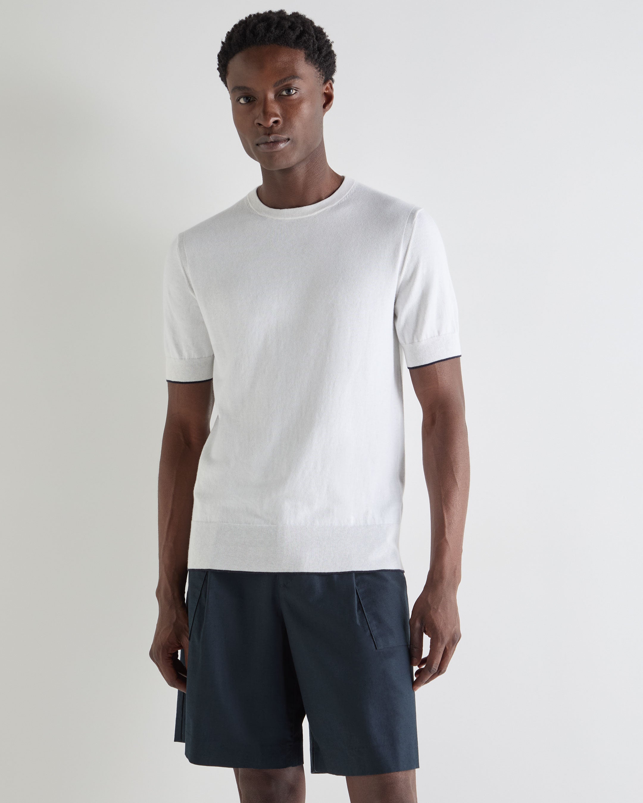 Image of Men's Newquay Cotton Cashmere T-Shirt New Ivory White