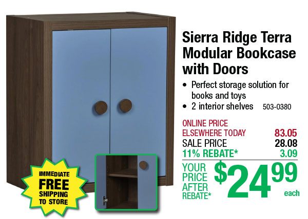 Sierra Ridge Terra Modular Bookcase with Doors - ONLY $24.99 After Rebate*!