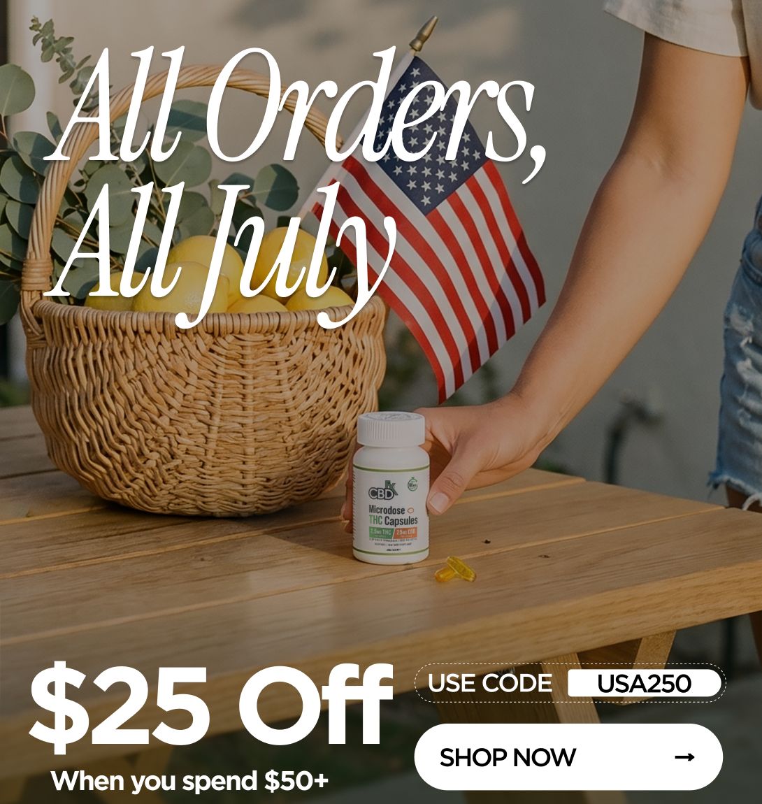 $25 OFF When you spend $50+ Use code USA250