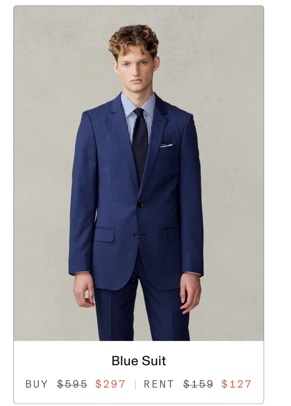 Blue Suit BUY $297 RENT $127