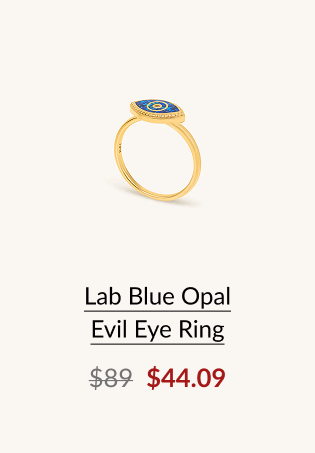 Lab Blue Opal Evil Eye Ring