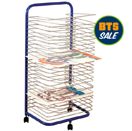 Rolling Art Drying Rack with 24 Wire Shelves