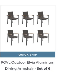 POVL Outdoor Elvia Aluminum Dining Armchair - Set of 6