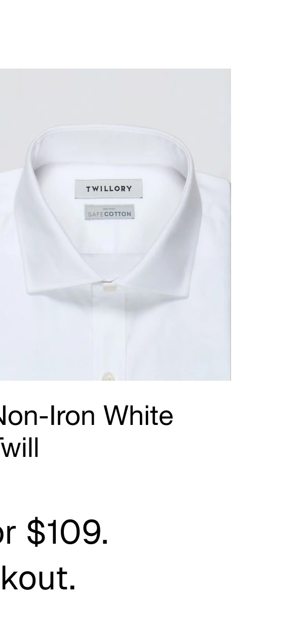 Non-Iron White Twill