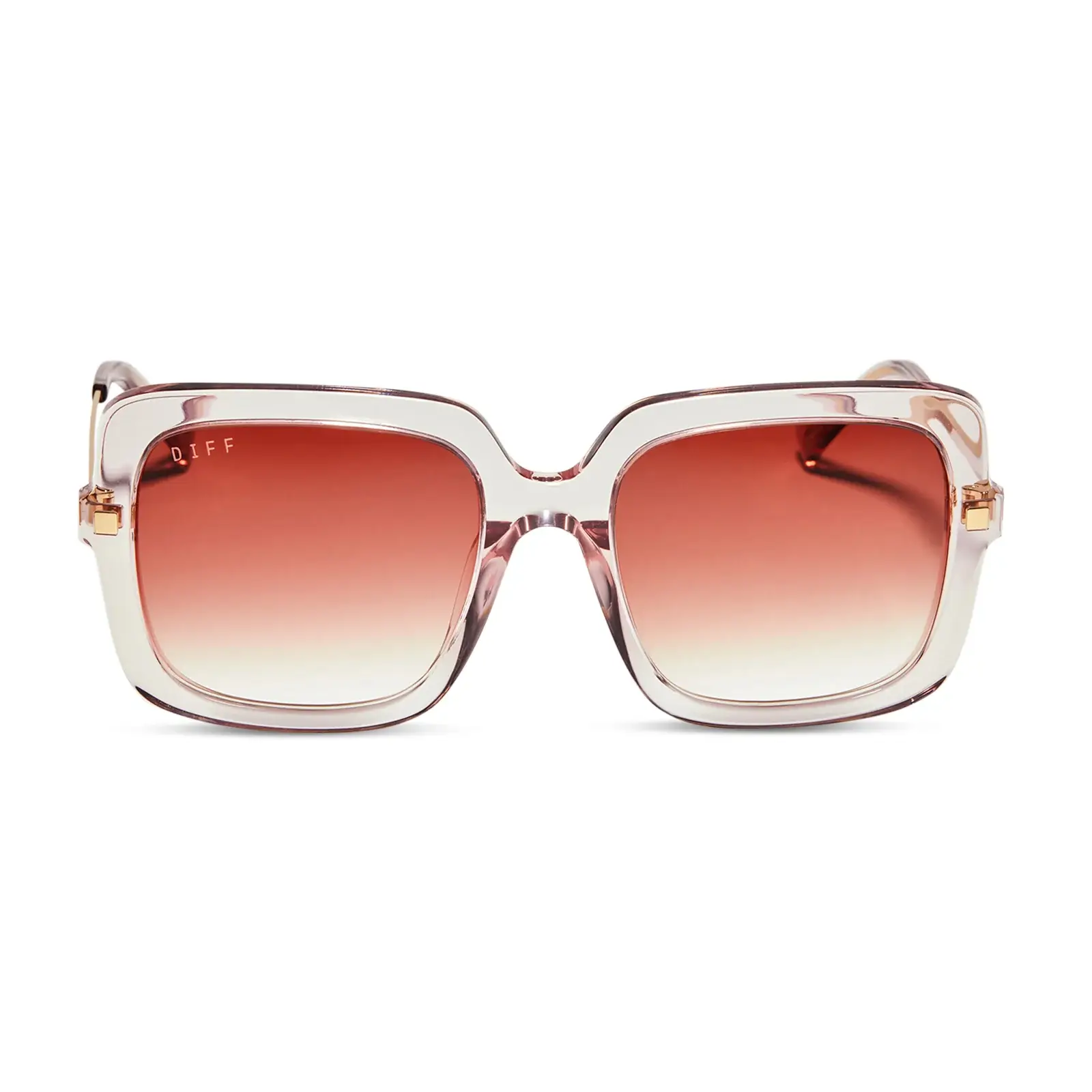 Image of SANDRA - LIGHT PINK CRYSTAL + DUSK GRADIENT SUNGLASSES