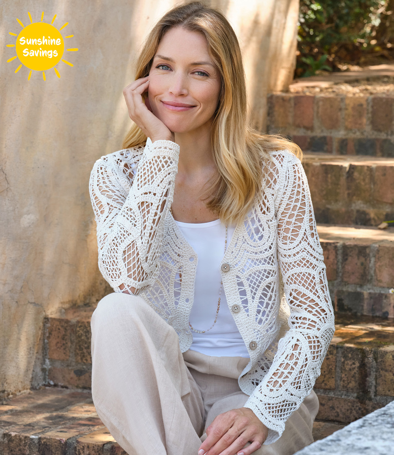 V Neck Crochet Cardigan