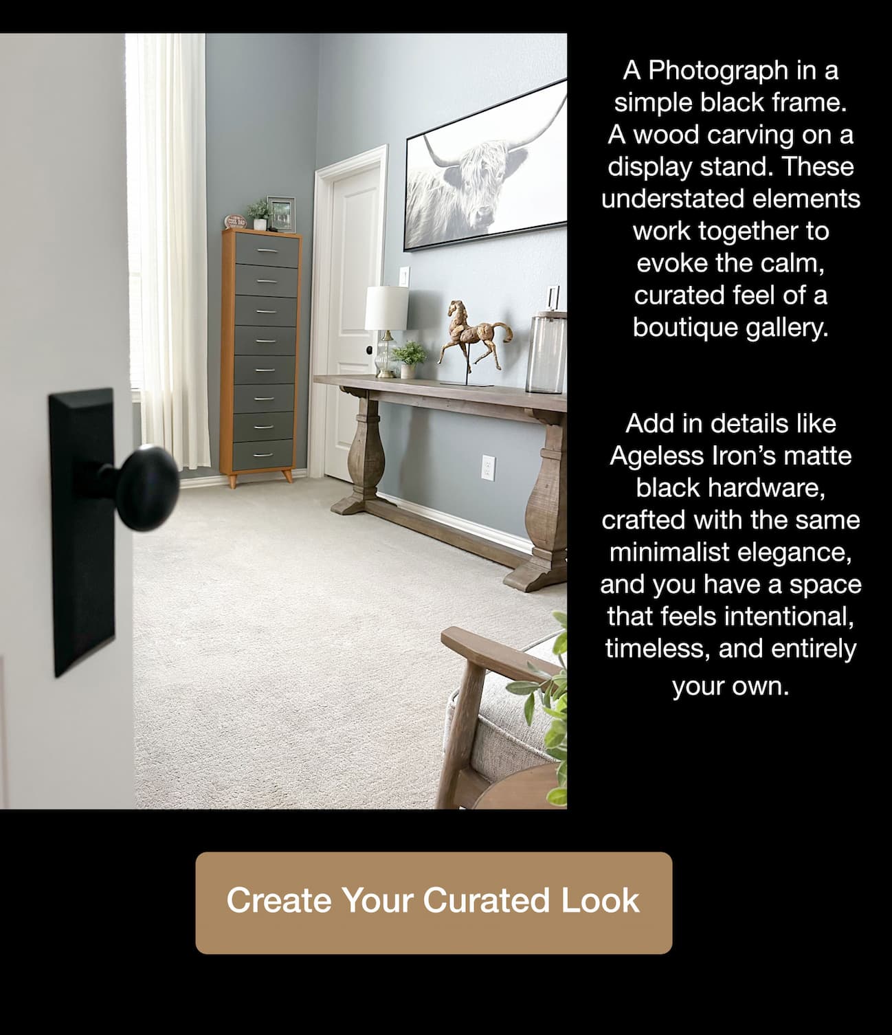 curated feel of a boutique gallery