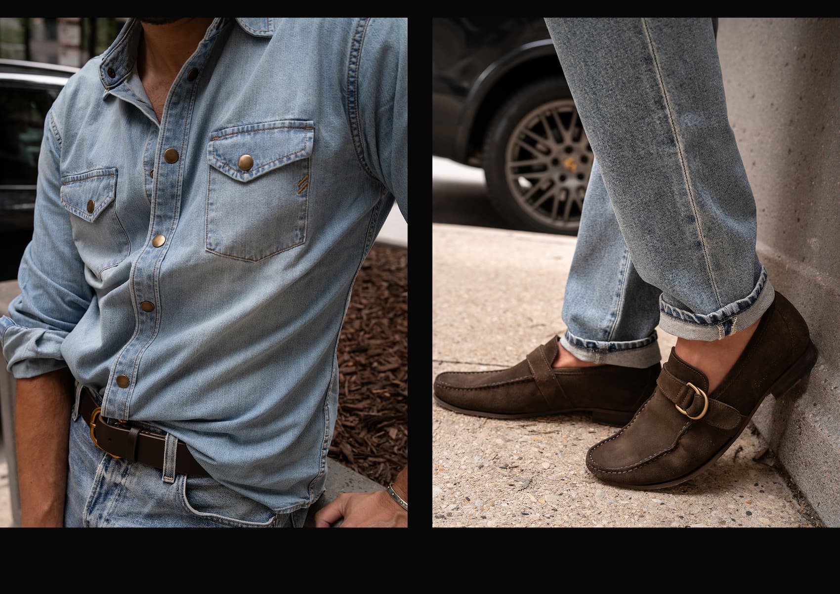 The Shoals Denim Shirt and D-Ring Loafer