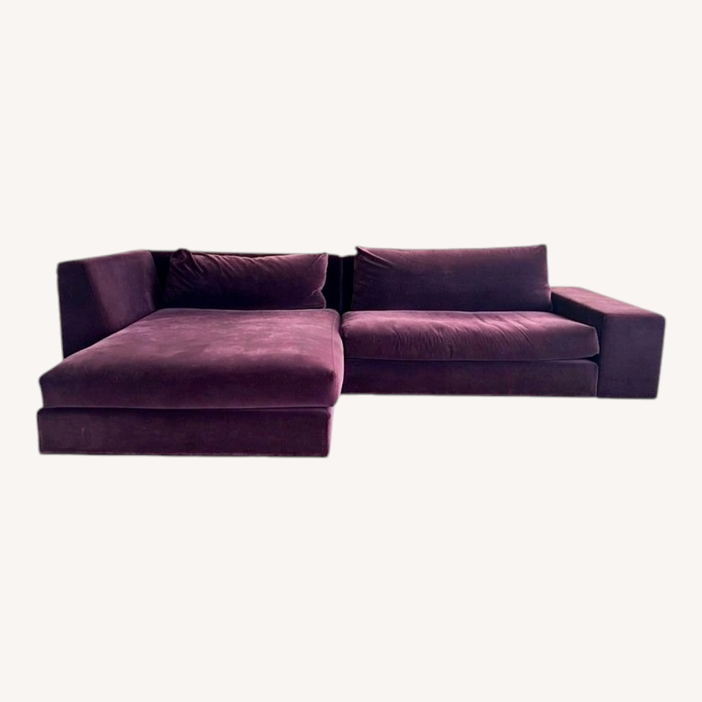 Image of Purple Ligne Roset Velvet Sectional