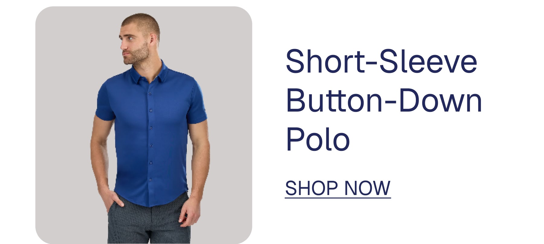 Short-Sleeve Button-Down Polo